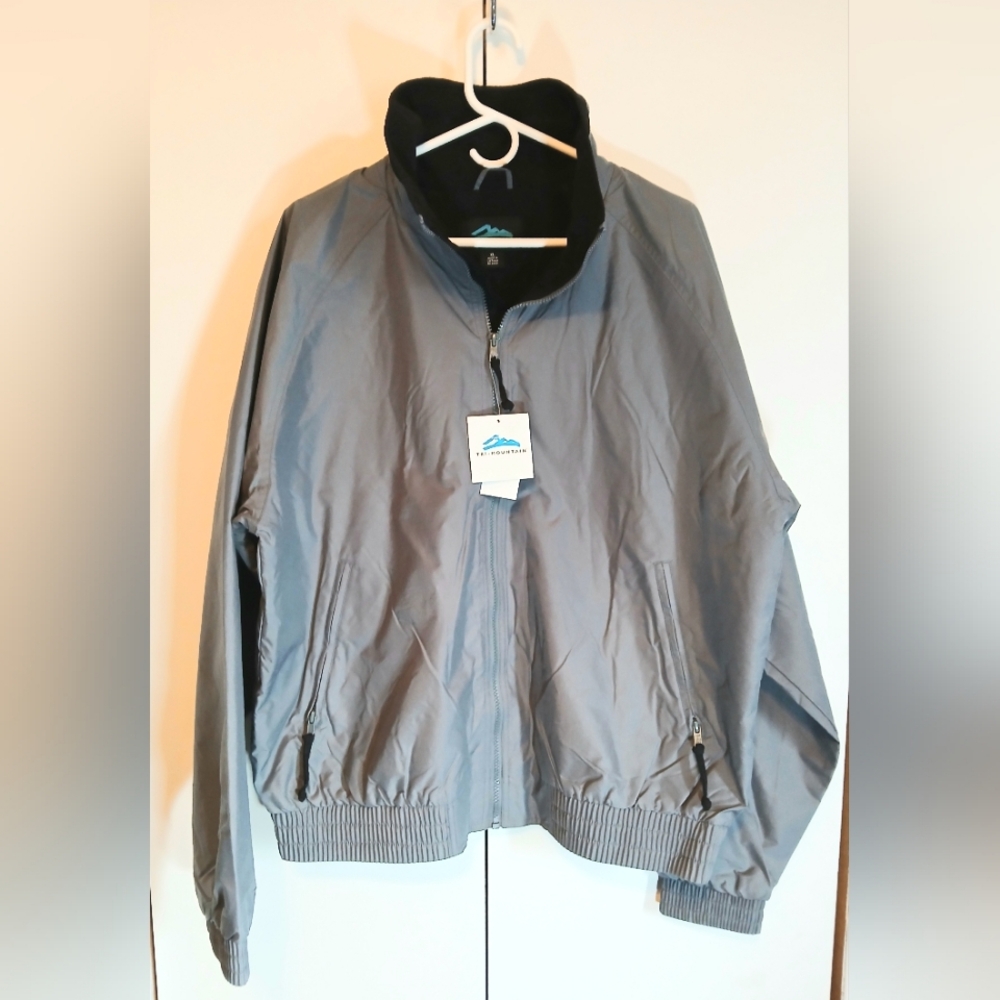 Tri-Mountain Men's XL Grey Weatherproof Spring Fleece Lined Jacket